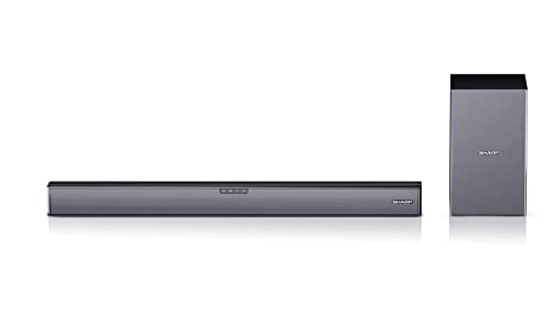 SHARP HTSBW182 2.1 Soundbar 160W (USB, Bluetooh, HDMI, Optisch, AUX-In (3,5mm), Breite: 74cm), drahtloser Subwoofer, schwarz von SHARP