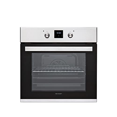 SHARP K-60D19IM1-EU,Backofen Elektro,A,69 L,Leicht-Reinigungs Email,9 Beheizungsarten mit Turbo-Heißluft,LED-Display,Versenkbare Knebel,Edelstahl von SHARP