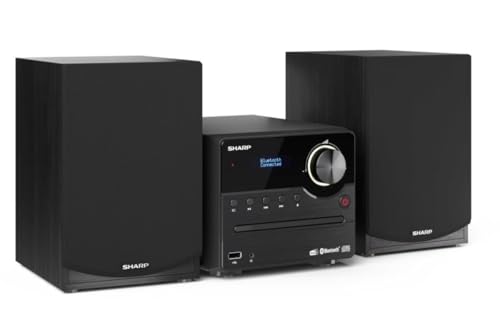 SHARP XLB517DBK Mirco-Soundsystem 45W (Digitalradio mit DAB, DAB+ und UKW/FM-Radio, Bluetooth, USB, CD, MP3), schwarz von SHARP