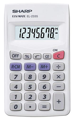 Sharp EL-233S Taschenrechner (8 Stellen, Batteriebetrieb) Weiß von SHARP