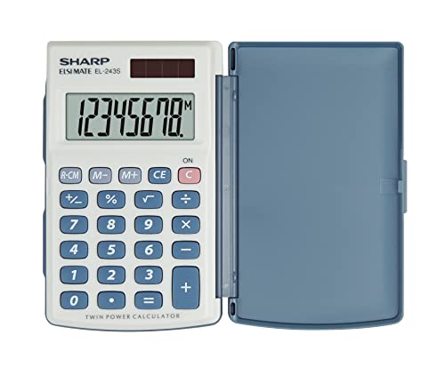 Sharp EL-243S Taschenrechner (8 Stellen, Solar- und Batteriebetrieb) Weiß von SHARP