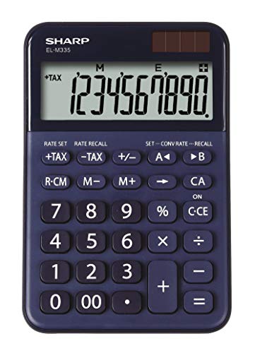 Sharp EL-M 335 Taschenrechner, abgewinkelte Anzeige, Solar-/batteriebetrieben, blau Sharp EL-M 335 Taschenrechner, abgewinkelte Anzeige, Solar-/batteriebetrieben, blau von SHARP