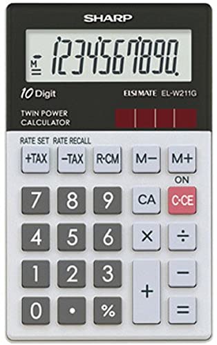 Sharp EL-W211G Taschenrechner, Steuerberechnung, 10-stellig von SHARP