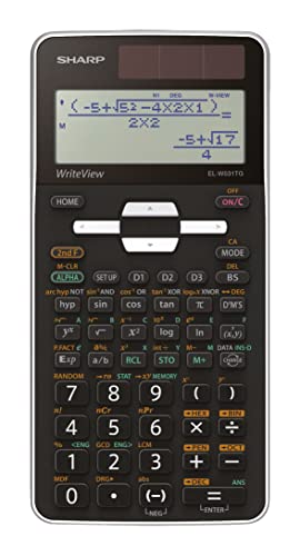 Sharp EL-W531 TG-WH Wissenschaftlicher Schulrechner (4-zeilige Anzeige, WriteView, D.A.L.-Eingabe, Solar- und Batteriebetrieb) Schwarz-Weiß von Sharp