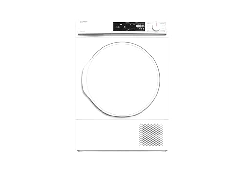 Sharp KD-NHA7S7PW21-DE Wärmepumpentrockner Frontlader, 7 kg, 15 Programme, 30 Min. Kurzprogramm, Schontrommel, LED-Innenbeleuchtung, Kindersicherung, Weiß von SHARP