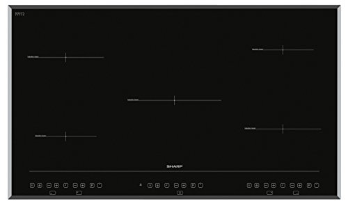 Sharp KH-9I26CT00-EU Schott-Ceran-Induktions-Kochfeld / 90 cm / 5 Kochzonen mit Boost-Funktion / Timer / Stop&Go / Topferkennung / Restwärmeanzeige / Kindersicherung / Voll-Facette, Schwarz von SHARP