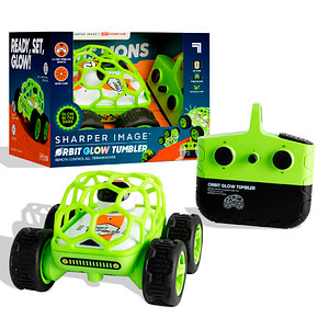 SHARPER IMAGE® RC Geländeauto Orbit Glow Tumbler mit Überrollkäfig Ferngesteuertes Auto grün von SHARPER IMAGE®