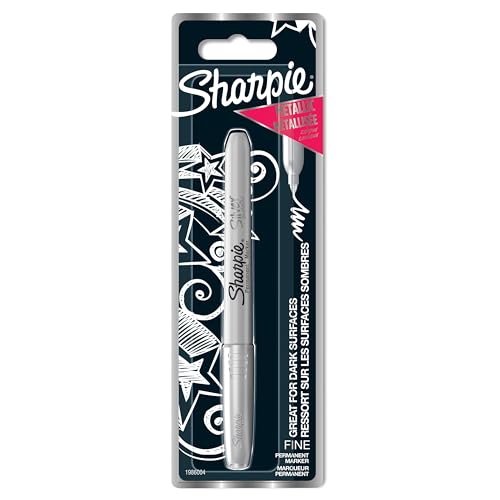 Sharpie Metallic-Permanentmarker, Marker Stifte mit feiner Spitze, silber Tinte, 1 Stück von SHARPIE