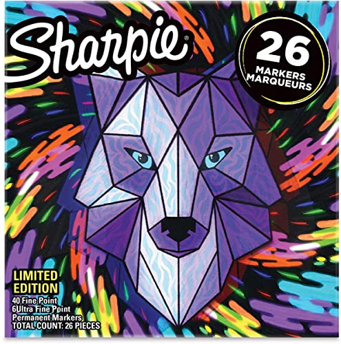 SHARPIE Permanent Marker Special Edition Wolf Fine & Ultra Fine 26 Stück von SHARPIE
