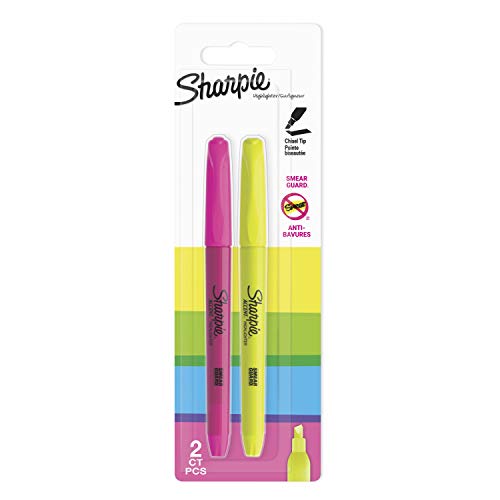 Sharpie ACCENT Pocket Textmarker, Keilspitze, sortierte Fluoreszierende Farben, 2 Stück von SHARPIE