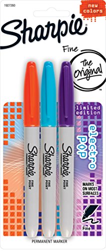 Sharpie Limited edition- electro Pop Fine Permanentmarker, farblich sortiert, 3 Stück von SHARPIE