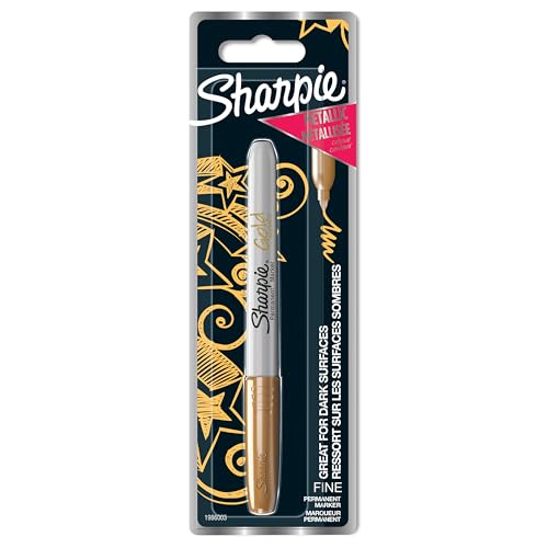 Sharpie Metallic-Permanentmarker | Marker Stifte mit feiner Spitze | Gold Tinte | 1 Stück von SHARPIE