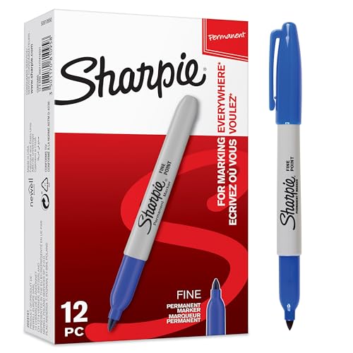 Sharpie Permanent Marker | Marker Stifte mit feiner Spitze | Blau | 12 Stück Market Set von SHARPIE