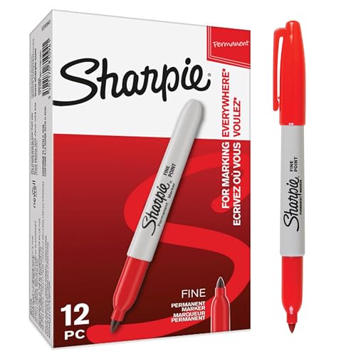 Sharpie Permanent Marker | Marker Stifte mit feiner Spitze | Rot | 12 Stück Market Set von SHARPIE