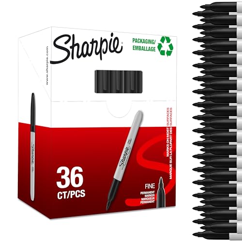 Sharpie Permanent Marker, Marker Stifte mit feiner Spitze, schwarze Tinte, 36 Stück Market Set von SHARPIE