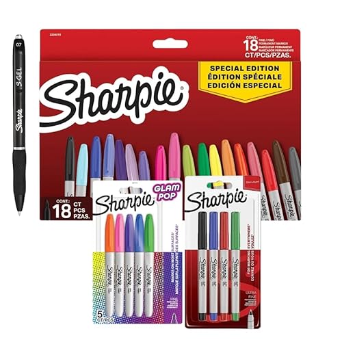 Sharpie Permanent Marker Set | Back to School Limited Edition | Fine Point, Ultra Fine, Glam Pop, S Gel | 28 Zählen von SHARPIE