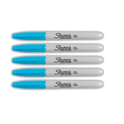Sharpie Pernament Marker, feine Spitze, Hellblau, 5 Stück von SHARPIE