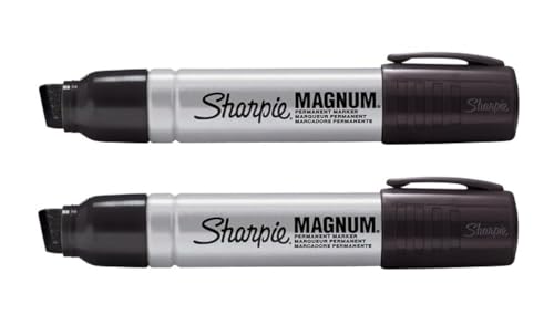 Sharpie Pro Magnum Jumbo-Permanentmarker, extra breite Keilspitze, schwarze Tinte, 2 Stück von Sharpie