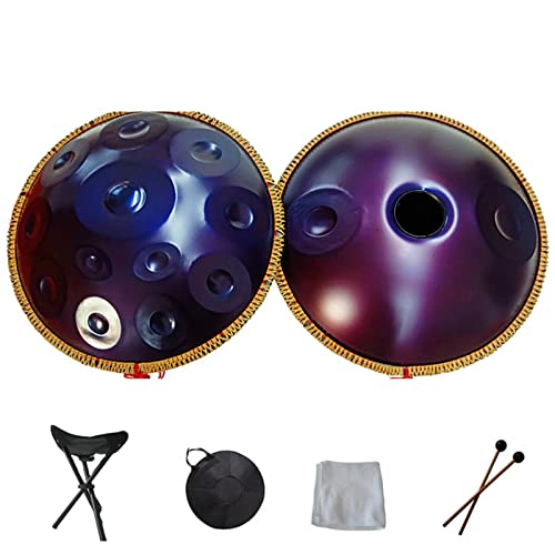 Handpan-Drum-Instrument, Handpan in d-Moll 9 10 12 14 Noten 22 In Stahl-Handtrommel mit weicher Handpan-Tasche, 2 Handpan-Schlägeln, Ständer, harmonischer Percussion für Klangheilung von SHATONG