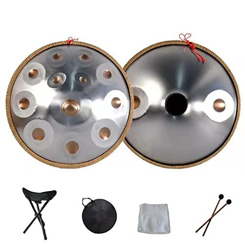 Handpan-Drum-Instrument, Handpan in d-Moll 9 10 12 14 Noten 22 In Stahl-Handtrommel mit weicher Handpan-Tasche, 2 Handpan-Schlägeln, Ständer, harmonischer Percussion für Klangheilung von SHATONG