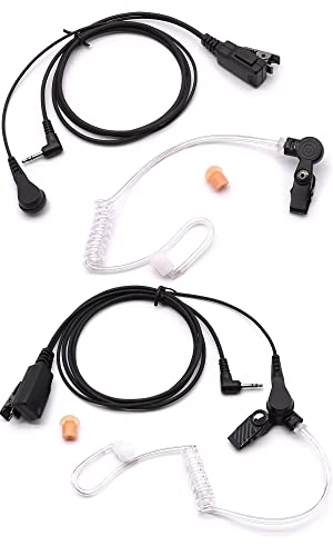 SHAWOROCE 2X Headset Kopfhörer Ohrhörer mit Schallschlauch FBI Security PTT Mic für Motorola Funkgerät PMR Radio Walkie Talkie TKLR T3 T4 T5 T6 T7 T8 T50 T60 T61 T80 T81 T82 XT180 T92 H20 2.5mm von SHAWOROCE