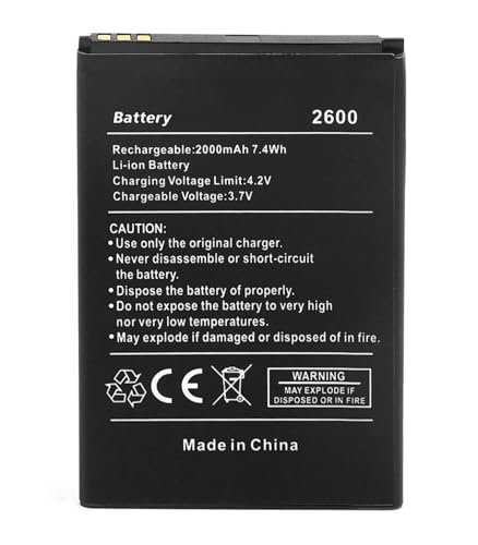 SHAWOROCE Akku 2000mAh 3,7V Kompatibel mit Wiko Handy Telefon Lenny 2 3 Sunny 2Plus 3 Rainbow Jerry Jimmy Mobile Smartphone 2600 3702 5030 Li-Ionen Batterie Wiederaufladbare von SHAWOROCE