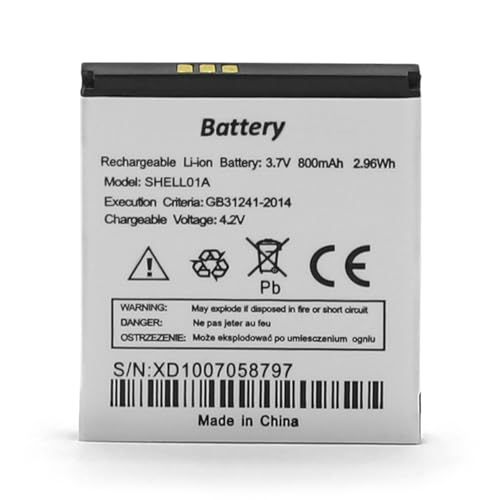 SHAWOROCE Akku SHELL01A Ersatz für Doro Telefon Handy PhoneEasy 410 410GSM 520 607 612 612GSM 613 621 631 632 632S Li-ion Batterien DBF-800A DBF-800C DBF-800E 800mAh 3,7V von SHAWOROCE