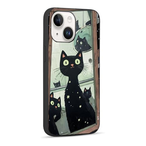 SHDYQXSB Handyhülle für iPhone 13, schwarze Katzen, die in den Spiegel schauen, entworfen für stoßfeste, weiche TPU-Hülle SHDYQXSB Handyhülle für iPhone 13, schwarze Katzen, die in den Spiegel schauen, entworfen für stoßfeste, weiche TPU-Hülle von SHDYQXSB