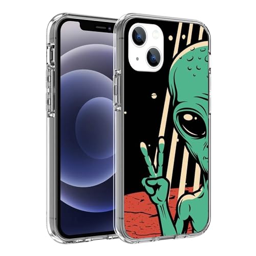 SHDYQXSB Kompatibel mit iPhone 13 Hülle, Psychedelic Trippy Mysterious Alien Planet entworfen für trendige, schlanke, weiche TPU-Schutzhülle, stoßfest, transparent von SHDYQXSB