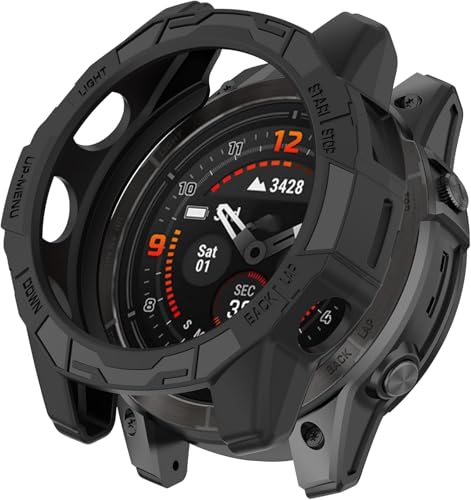 SHEAWA 51 mm Half Wrap Uhr Schutzhülle für Garmin EPIX Pro 51mm/Fenix 7X Pro/Fenix7X Armor Skelett Watch Case Zubehör von SHEAWA