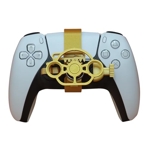 SHEAWA für PS5 3D Mini Lenkrad Controller Gaming Rennspiel Ersatz Zubehör (Metallic Gold) von SHEAWA