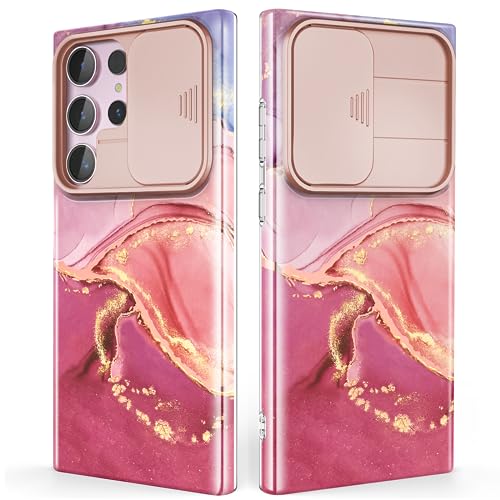 SHEDEER Samsung S23 Ultra Hülle mit Kameraschutz Samsung Galaxy S23 Ultra Hülle Anti-Vergilbung Schick Handyhülle für Samsung S23 Ultra Slim Fit Stoßfest Leicht TPU Hülle S23 Ultra 6.8'' Rosa von SHEDEER