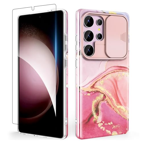SHEDEER für Samsung Galaxy S25 Ultra Hülle mit Schieberegler Kameraabdeckung + Schutzfolie, Ultradünn Leicht Stoßfest Schutz, Glänzend Fade-Resistant Design Handyhülle (Rosa) SHEDEER für Samsung Galaxy S25 Ultra Hülle mit Schieberegler Kameraabdeckung + Schutzfolie, Ultradünn Leicht Stoßfest Schutz, Glänzend Fade-Resistant Design Handyhülle (Rosa) von SHEDEER