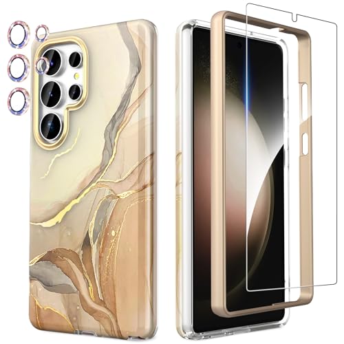 SHEDEER 4-in-1 Samsung Galaxy S25 Ultra Hülle mit Schutzfolie + Stoßfänger & Kameraschutz | Militärischer Stoßfest 360°-Schutz, Glänzend Fade-Resistant Muster-Design Handy Case (Lila) SHEDEER 4-in-1 Samsung Galaxy S25 Ultra Hülle mit Schutzfolie + Stoßfänger & Kameraschutz | Militärischer Stoßfest 360°-Schutz, Glänzend Fade-Resistant Muster-Design Handy Case (Lila) von SHEDEER