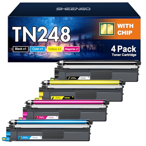 TN248 TN-248CMYK TN-248VAL TN248XL Ersatz für Brother TN-248 TN248 Toner TN-248XL für Brother MFC-L3760CDW Toner DCP-L3560CDW MFC-L3740CDWE MFC-L3740CDW L8390CDW DCP-L3520CDW L3520CDWE,4 Pack von SHEENGO