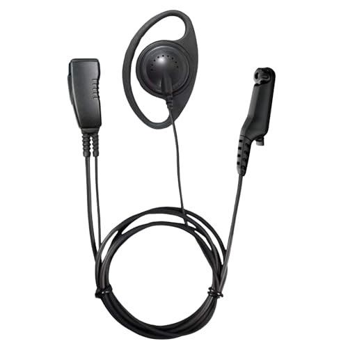 Sheepdog D-Ring Ohrhörer mit Mikrofon, kompatibel mit Motorola R7, ION und MXP600, schwarzes Kabel (LMC-1DR-M20), Premium Headset von SHEEPDOG MICROPHONES