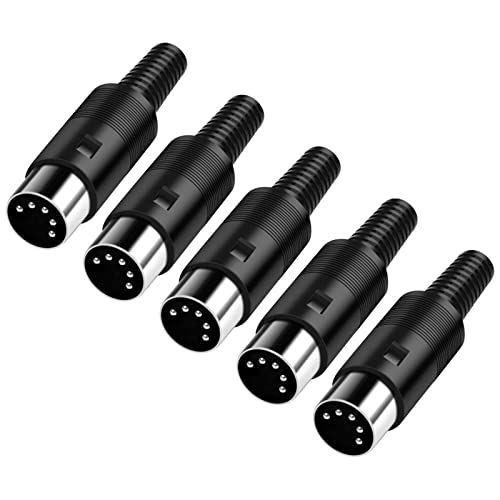 SHEEPPING DIN 5 Polig Stecker Löten Stecker Kabelanschluss Audio Adapter DIN Stecker für MIDI-Kabel Mikrofon Audiokabel Digitalpiano Keyboard 5 Stück von SHEEPPING