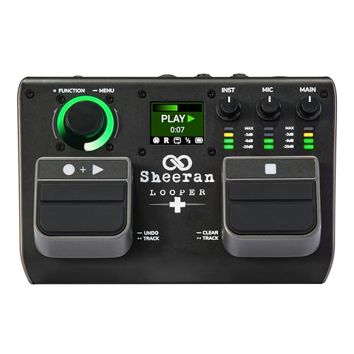 SHEERAN LOOPER + Dual Track Pedal für Gitarre, Bass, Keyboard, Vocals und mehr, mit 128 Loops Speicher, 4 Looping Modi, LED-Display und Audiointerface von SHEERAN LOOPER