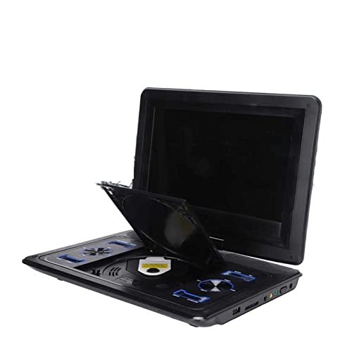 SHEHUALI Tragbarer DVD-Player, Tragbarer DVD-Player Rotierender wiederaufladbarer HD-CD-DVD-Player mit LED-Bildschirm for Auto-Reiseunterstützung FM-Radio-Funktion(Dark Blue) von SHEHUALI