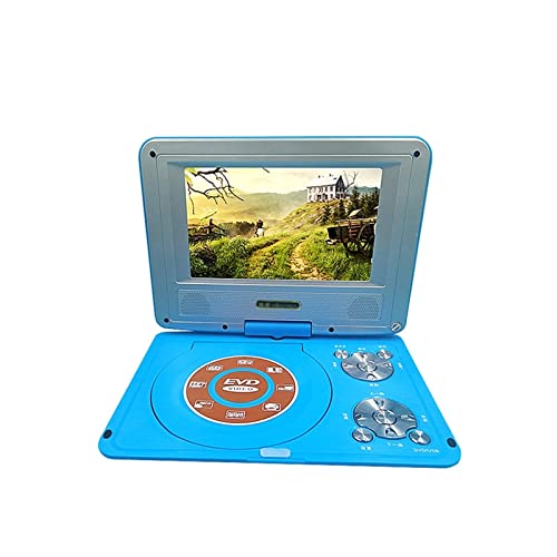 SHEHUALI Tragbarer DVD-Player, Tragbarer DVD-Player mit wiederaufladbarem Akku, schwenkbarem Bildschirm und Zwei Lautsprechern. Mobiler DVD-Player for Kinder(Blue) von SHEHUALI