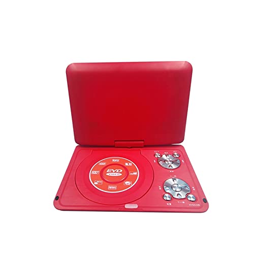 SHEHUALI Tragbarer DVD-Player, Tragbarer DVD-Player mit wiederaufladbarem Akku, schwenkbarem Bildschirm und Zwei Lautsprechern. Mobiler DVD-Player for Kinder(Rood) von SHEHUALI