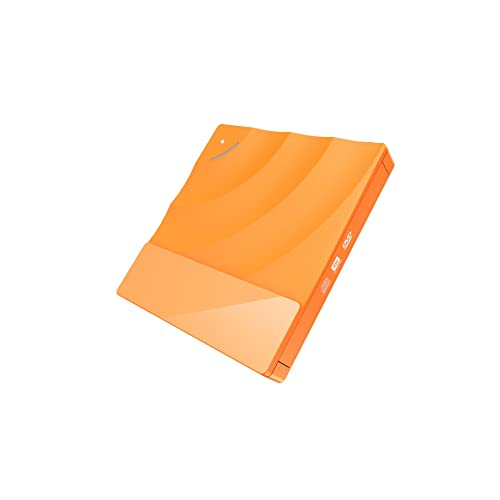 SHEHUALI Tragbarer DVD-Player, Tragbares Hochgeschwindigkeits-USB 3.0-CD-DVD-RW-Optiklaufwerk Externes Slim-Disk-Lesegerät Desktop-PC-Laptop-Tablet Promotion-DVD-Player(Orange) von SHEHUALI