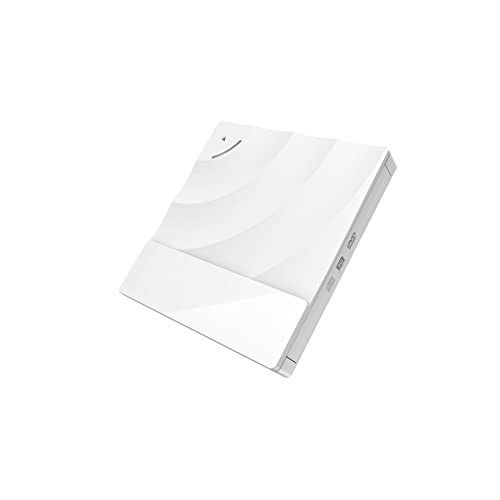 SHEHUALI Tragbarer DVD-Player, Tragbares Hochgeschwindigkeits-USB 3.0-CD-DVD-RW-Optiklaufwerk Externes Slim-Disk-Lesegerät Desktop-PC-Laptop-Tablet Promotion-DVD-Player(White) von SHEHUALI