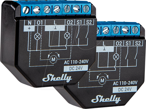 SHELLY PLUS 2PM2 - Shelly Plus 2PM WLAN Schaltaktor 16 A, 2-Kanal, Messfunktion, 2e von SHELLY