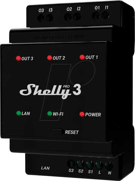 SHELLY PRO 3 - Shelly Pro 3, 3-Kanal Dreiphasenrelais von SHELLY