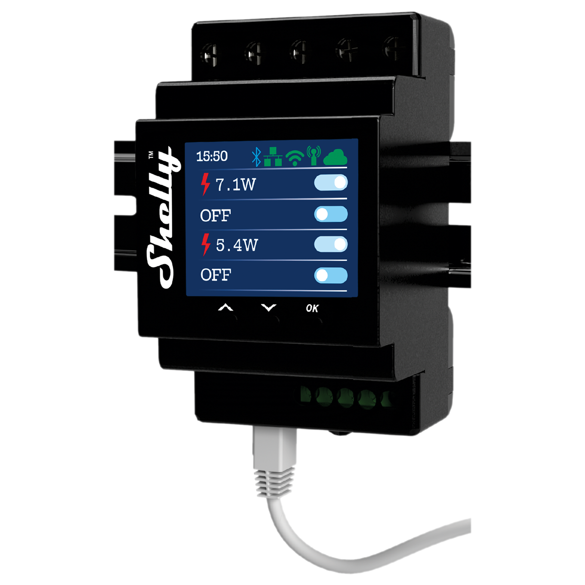 Shelly Hutschiene "Pro 4PM" Relais max. 40A 1 Phase 4 Kanäle Messfunktion WLAN LAN BT Shelly Hutschiene "Pro 4PM" Relais max. 40A 1 Phase 4 Kanäle Messfunktion WLAN LAN BT von SHELLY