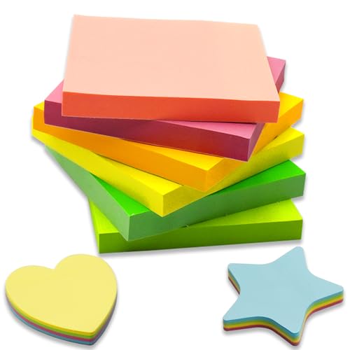 SHENSAIGO 8 Stück Haftnotizen Klebezettel, 800 Blatt Sticky Notes, Bunte Notizzettel, 76 × 76mm Quadratische Selbstklebende Klebezettel Klein für Büro Zuhause Schule, 6 Farbe SHENSAIGO 8 Stück Haftnotizen Klebezettel, 800 Blatt Sticky Notes, Bunte Notizzettel, 76 × 76mm Quadratische Selbstklebende Klebezettel Klein für Büro Zuhause Schule, 6 Farbe von SHENSAIGO