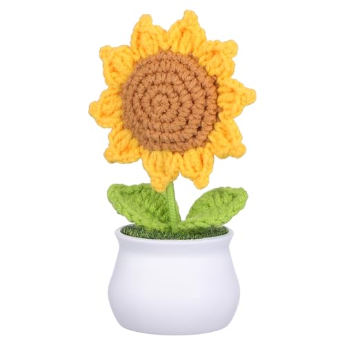 SHERCHPRY Sonnenblumen Im Topf Gestrickte Sonnenblumen Gehäkelte Sonnenblumen Gehäkelte Sonnenblumen Armaturenbrett Dekorationen Stricken Häkeln Gehäkelte Blumen Gehäkelte Blumen von SHERCHPRY