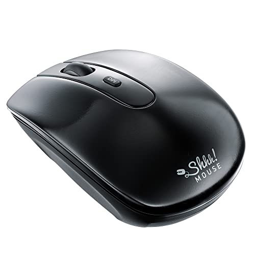 ShhhMouse Kabellose, Stille Maus, Kompakt und Tragbar, Batterie im Lieferumfang enthalten, Mac und PC kompatibel (Schwarz) von SHHHMOUSE