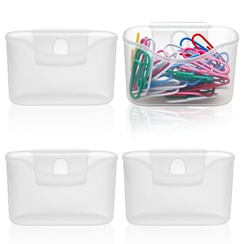 SHIDOW Transparente Büroklammerhalter mit Haken, tragbarer Ordner-Clip Organizer für Bürobedarf (4 Stück) von SHIDOW